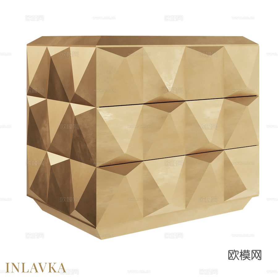 OM 三抽屉床头柜设计款3d模型