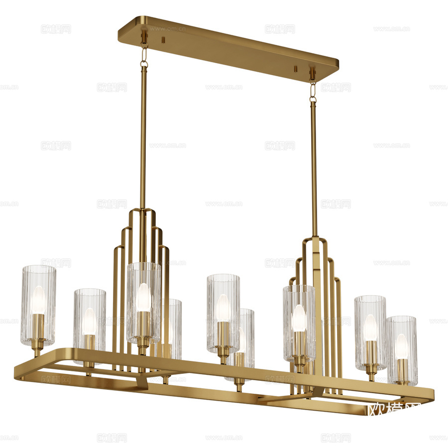 Kichler 吊灯 QN-KIMROSE10-BNB3d模型下载