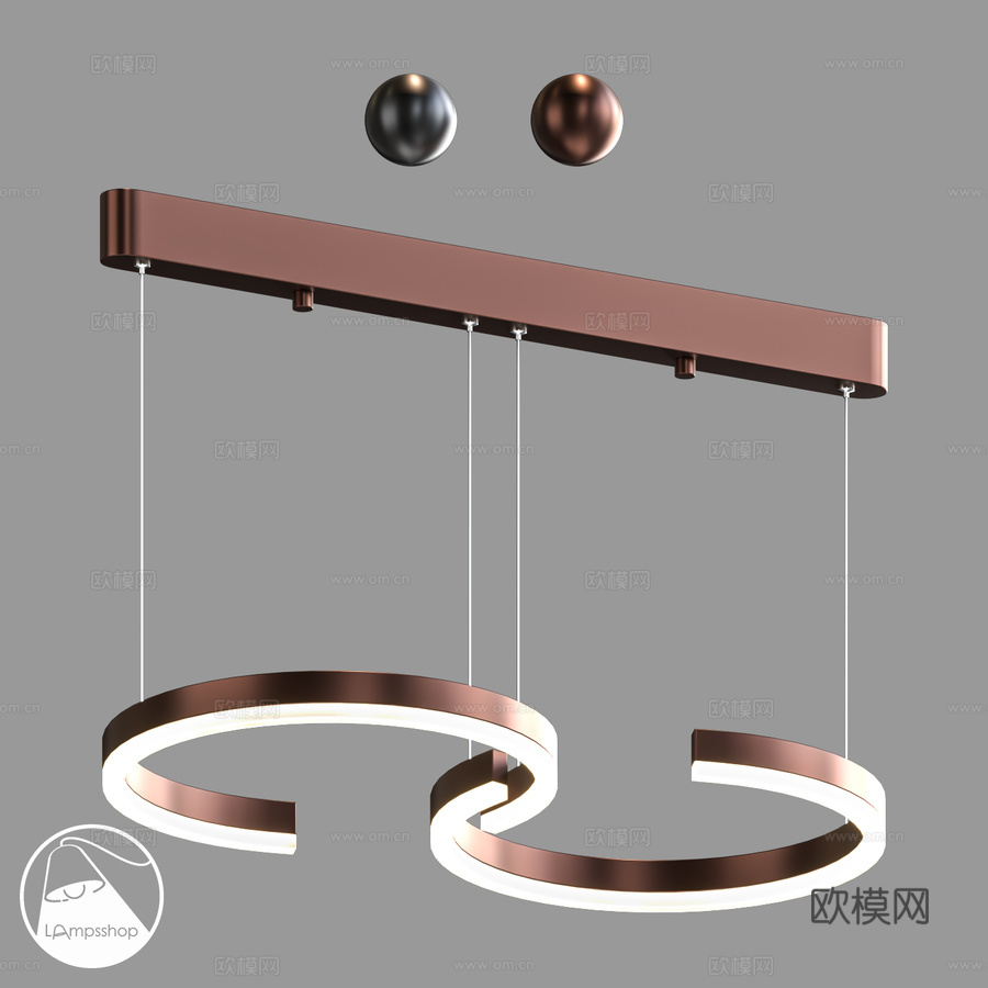 LampsShop.ru L1794 吊灯 贾斯珀斯灯3d模型下载