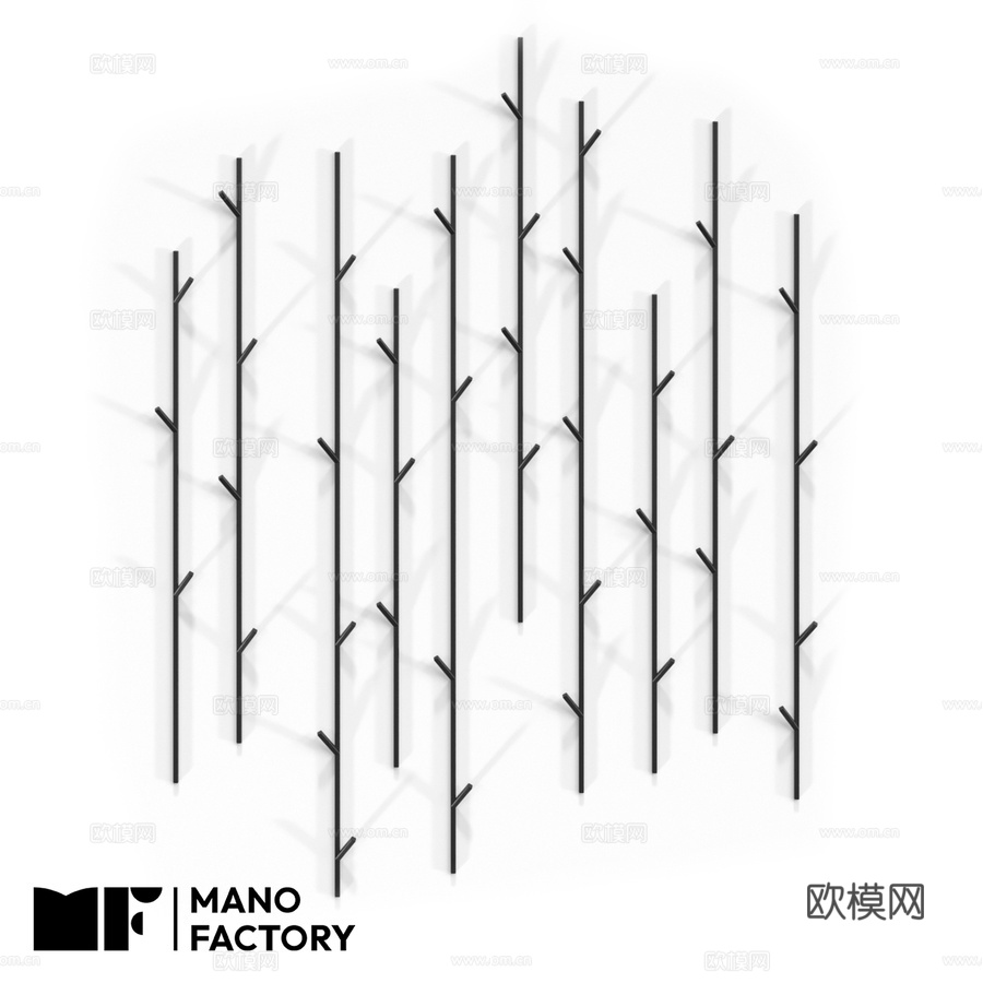 (OM) MANO FACTORY桦木林墙挂架3d模型下载
