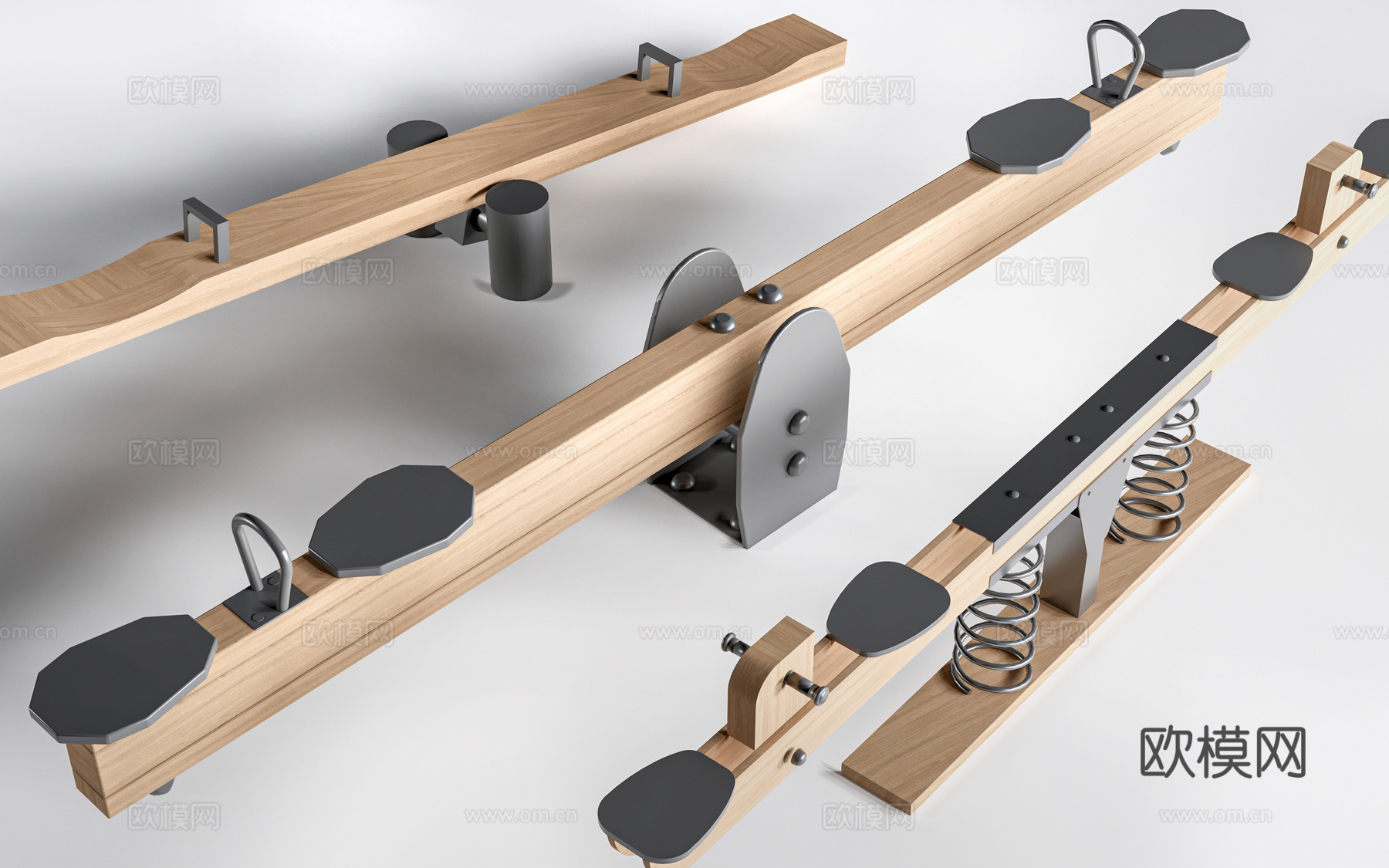 现代儿童跷跷板 儿童游乐器材su模型