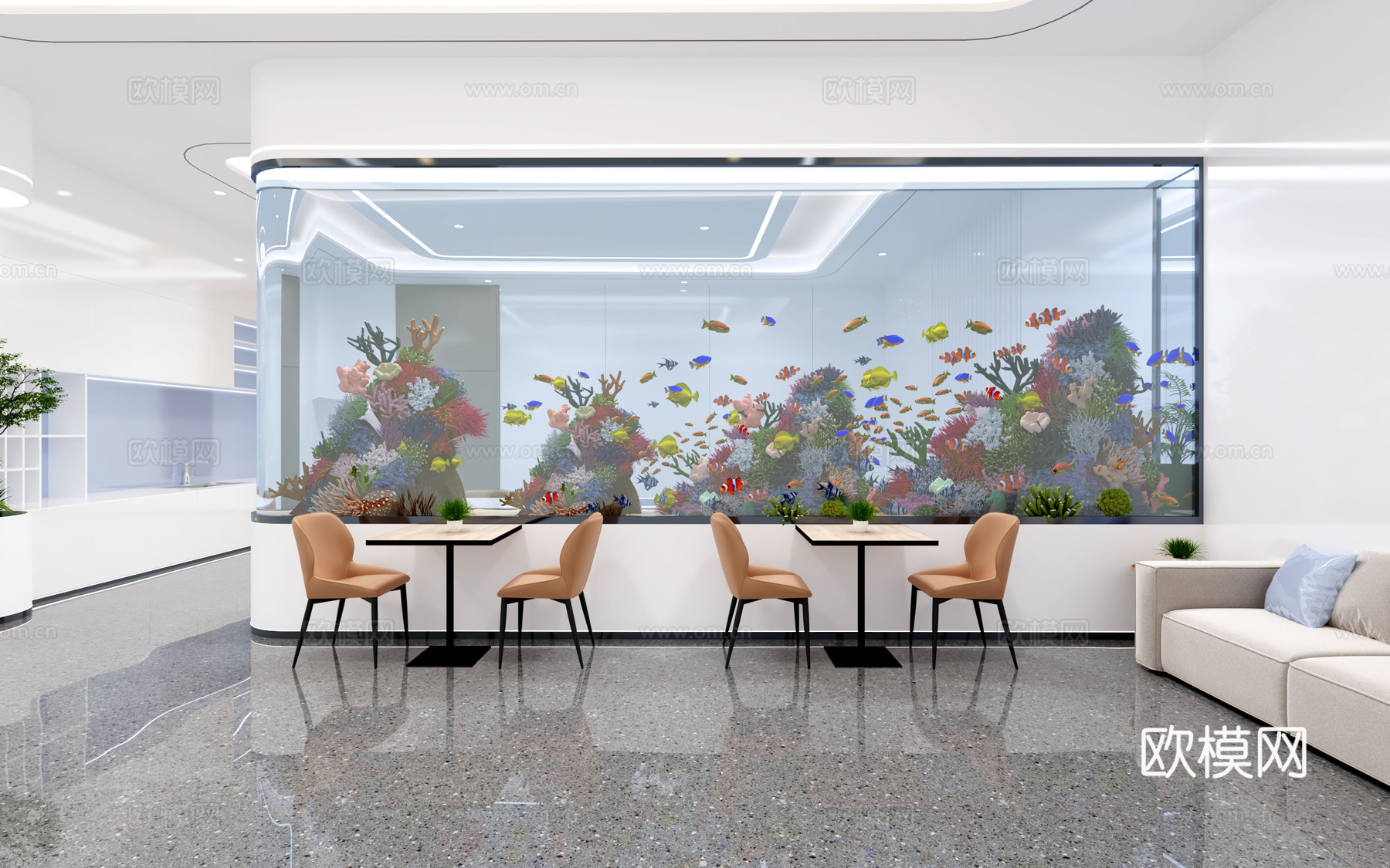 鱼缸水族馆3d模型下载（渲染图1）
