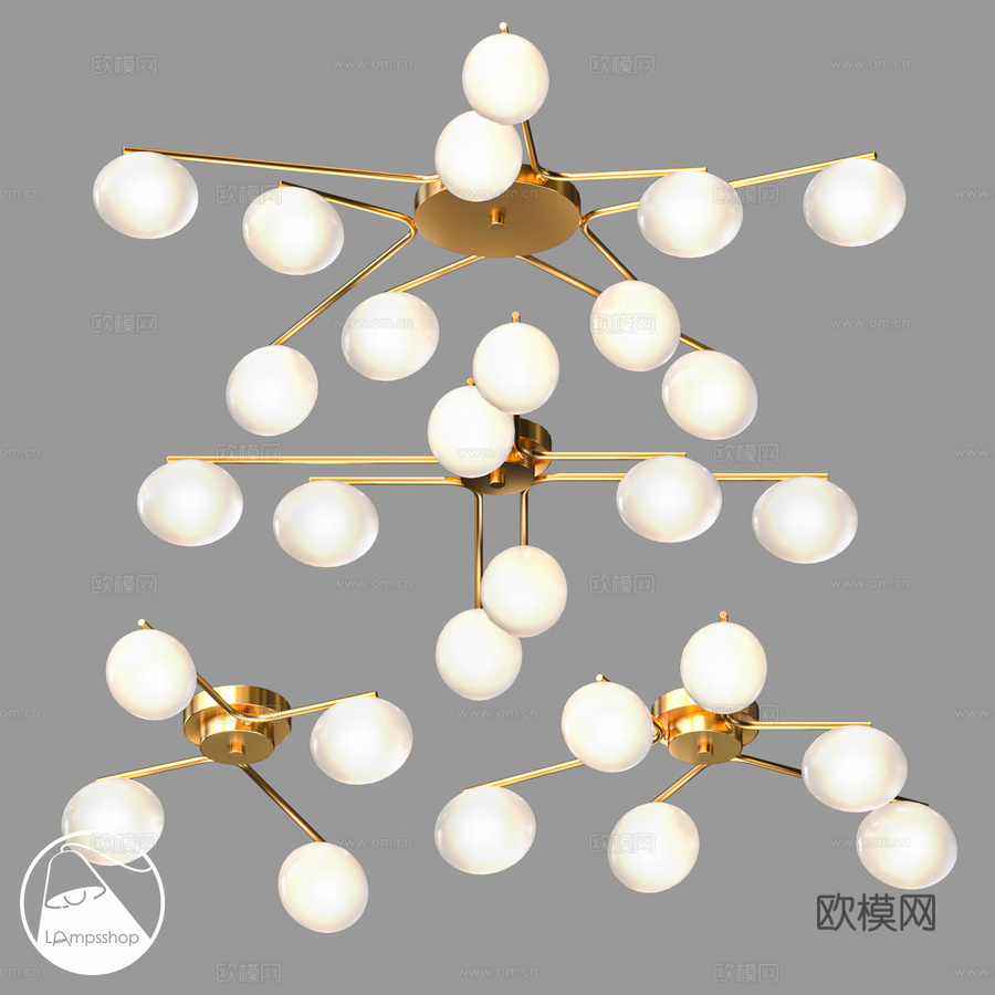 LampsShop.ru PL3208 吊灯 Stella3d模型下载