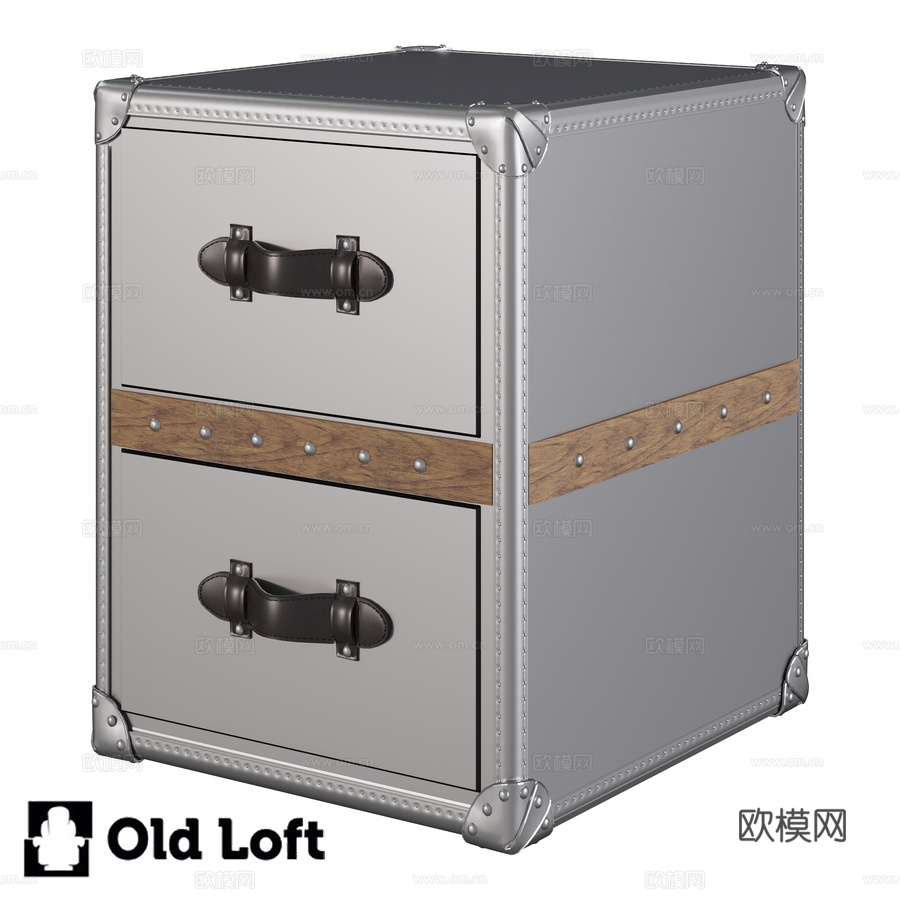 OM床头柜 Art Metal Wood Belts款3d模型3d模型下载
