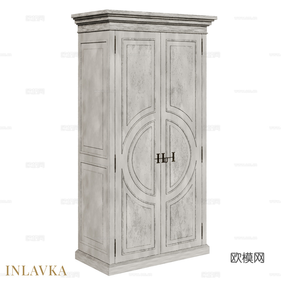OM美式双门衣柜3d模型