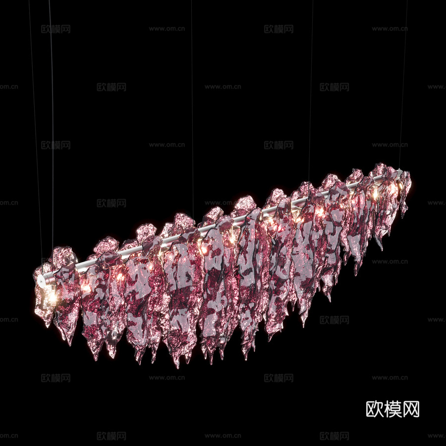 灯具 线条 粉色3d模型下载