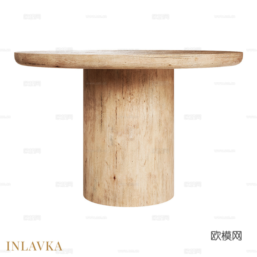 OM圆形餐桌 圆柱形底座款3d模型
