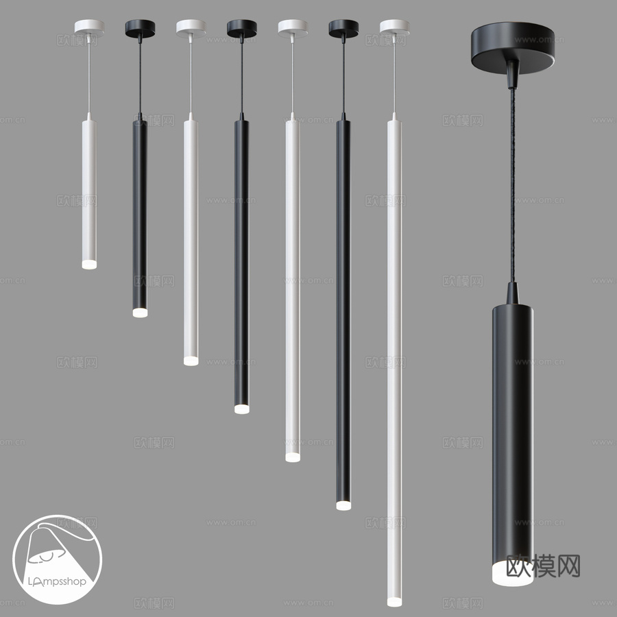 LampsShop.ru PDL2370 悬挂式Tubule3d模型下载