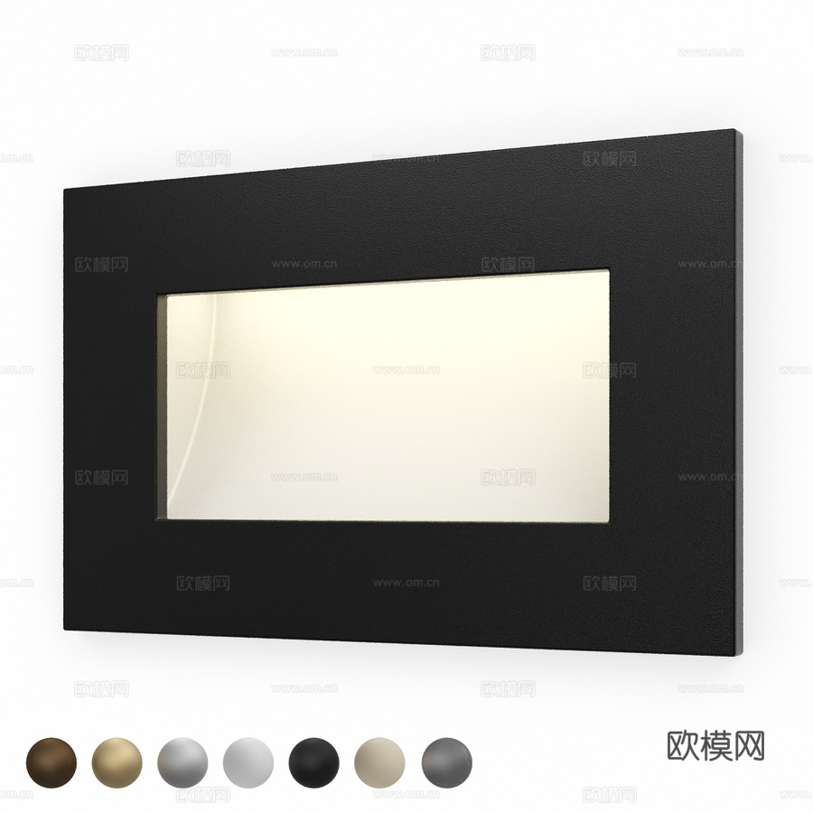 矩形LED嵌入式照明灯具3d模型3d模型下载