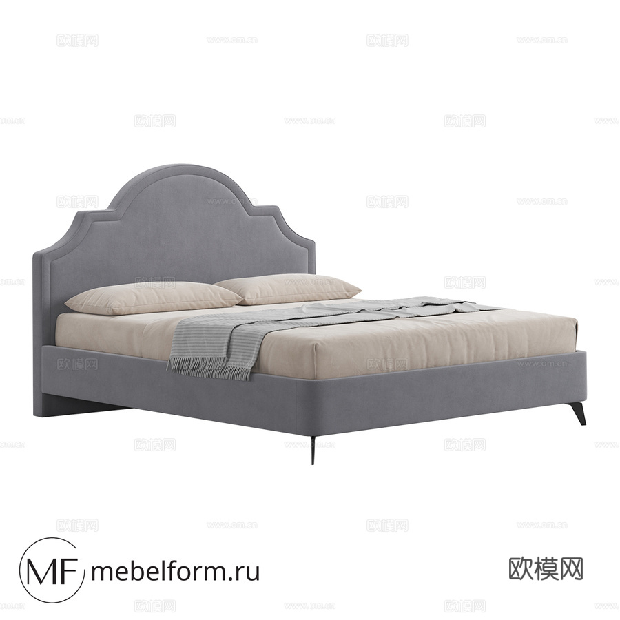OM OXFORD带腿床3d模型下载