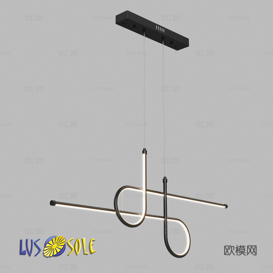 OM 线性吊灯 Lussole LSP-70833d模型下载