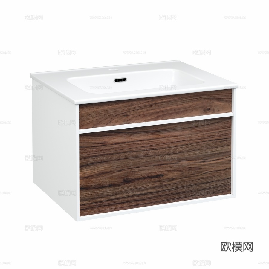 OM带洗脸盆柜STWORKIVestervik60胡桃木3d模型下载