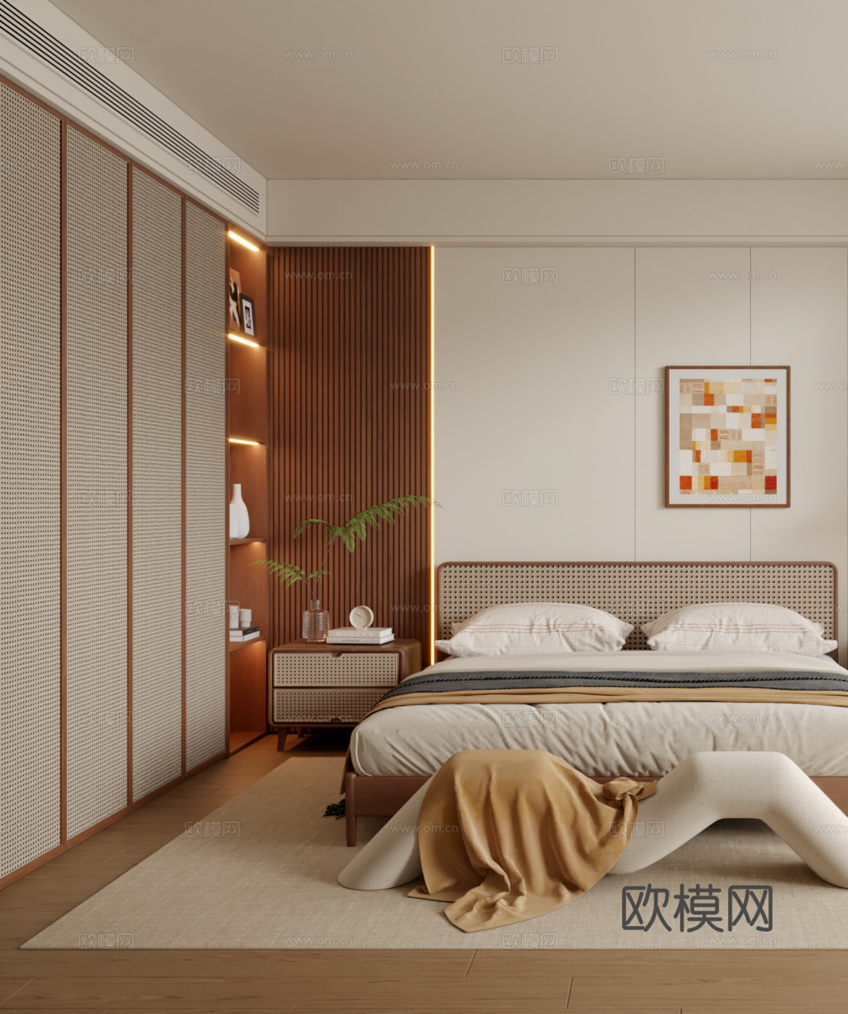 中古风卧室3d模型下载（渲染图2）