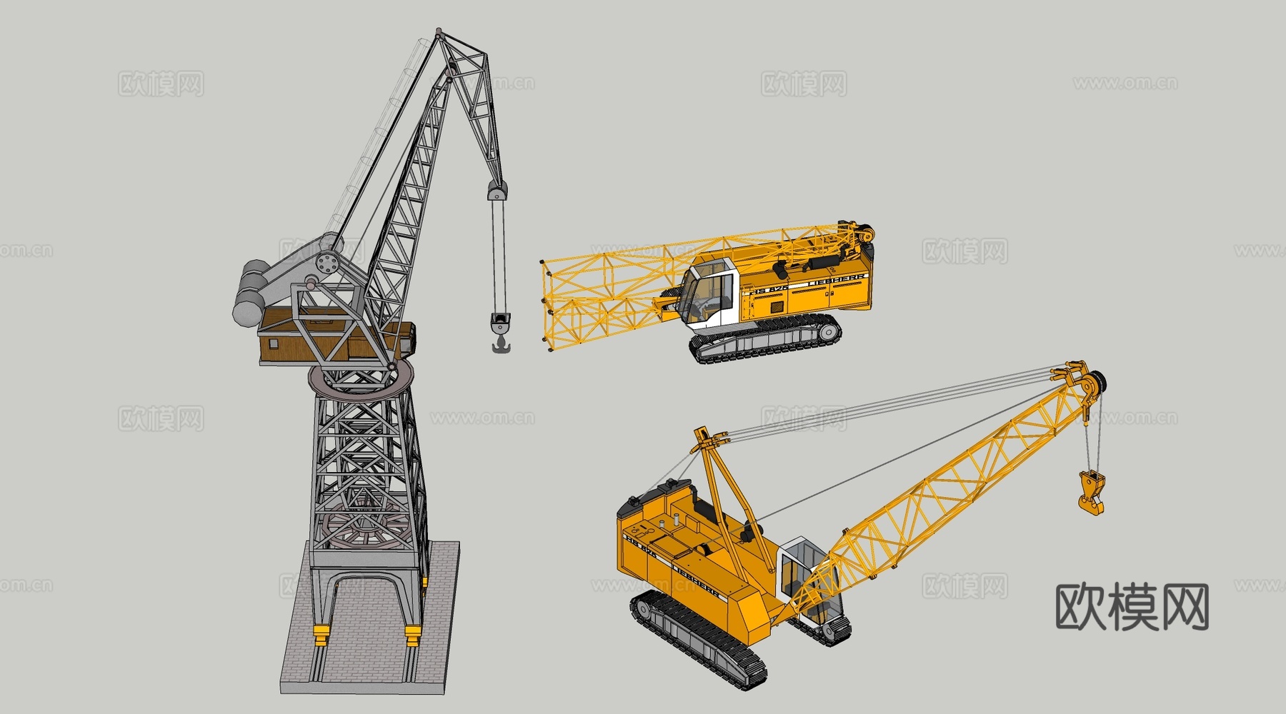 现代起重机 吊车su模型