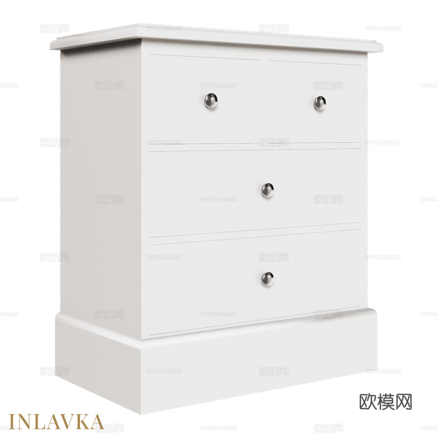 OM经典款四抽屉梳妆台3d模型下载