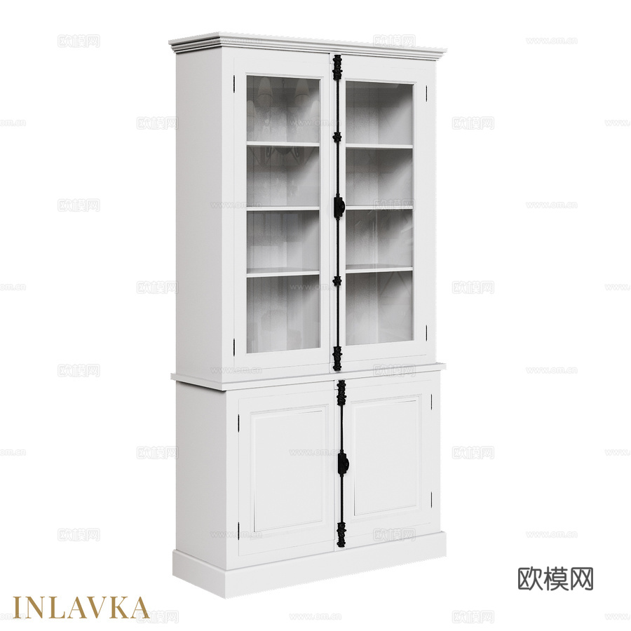 OM 经典款120厘米宽展示柜3d模型下载