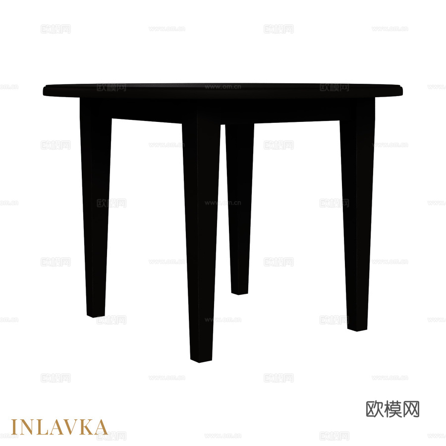 OM经典风格圆形滑动餐桌3d模型下载