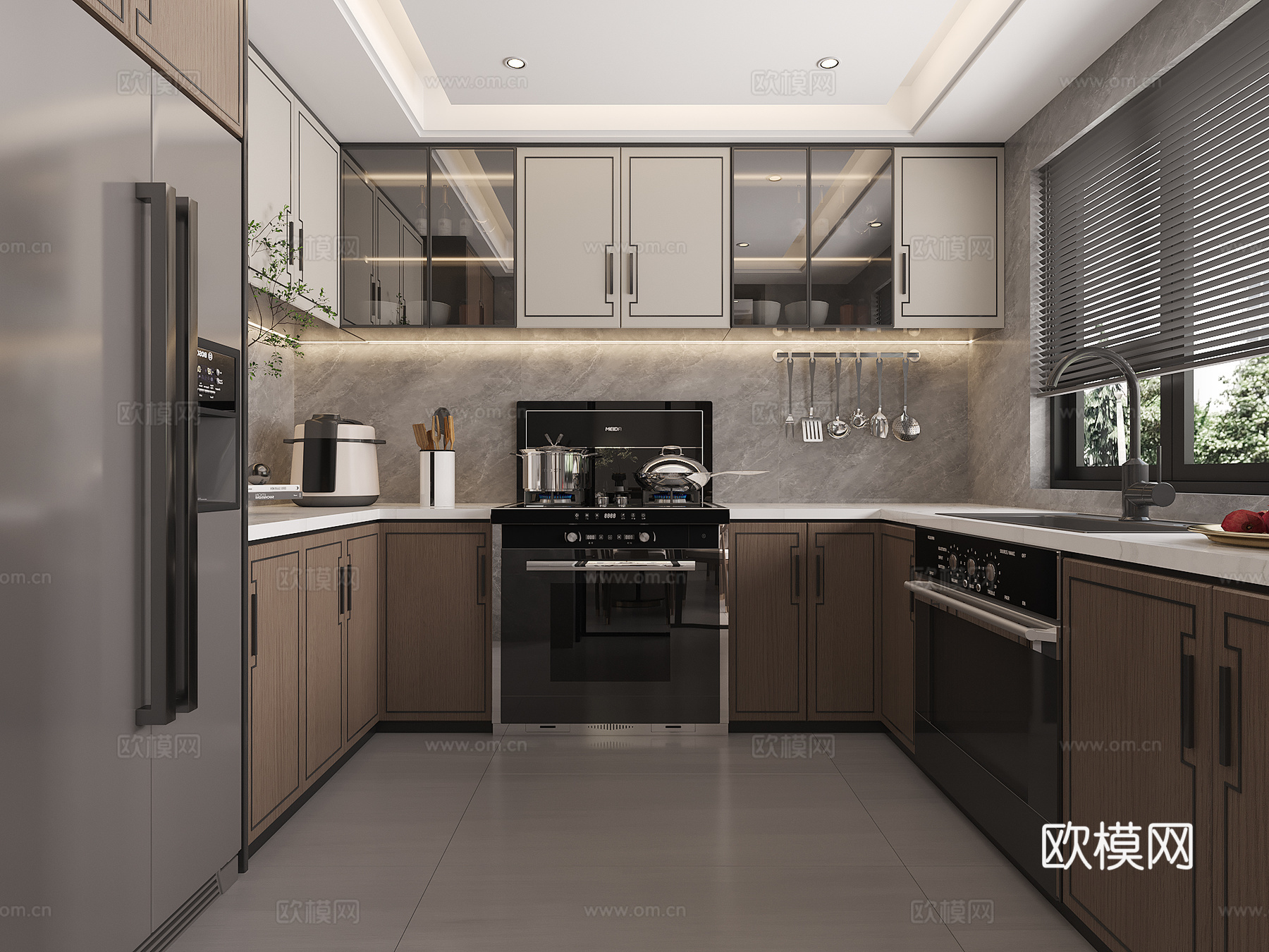 新中式厨房   厨房3d模型下载