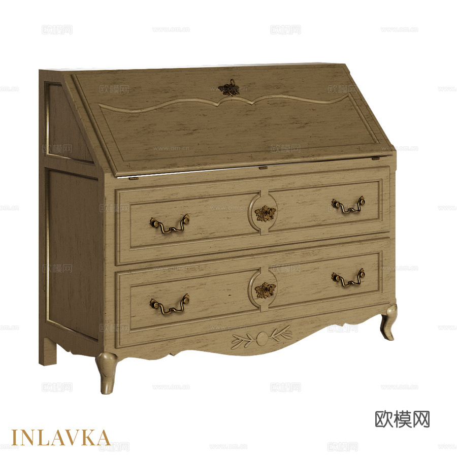 OM经典风格秘书柜3d模型下载