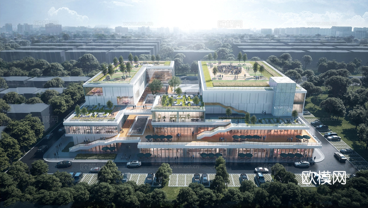 现代文化馆 文化中心 展览中心su模型