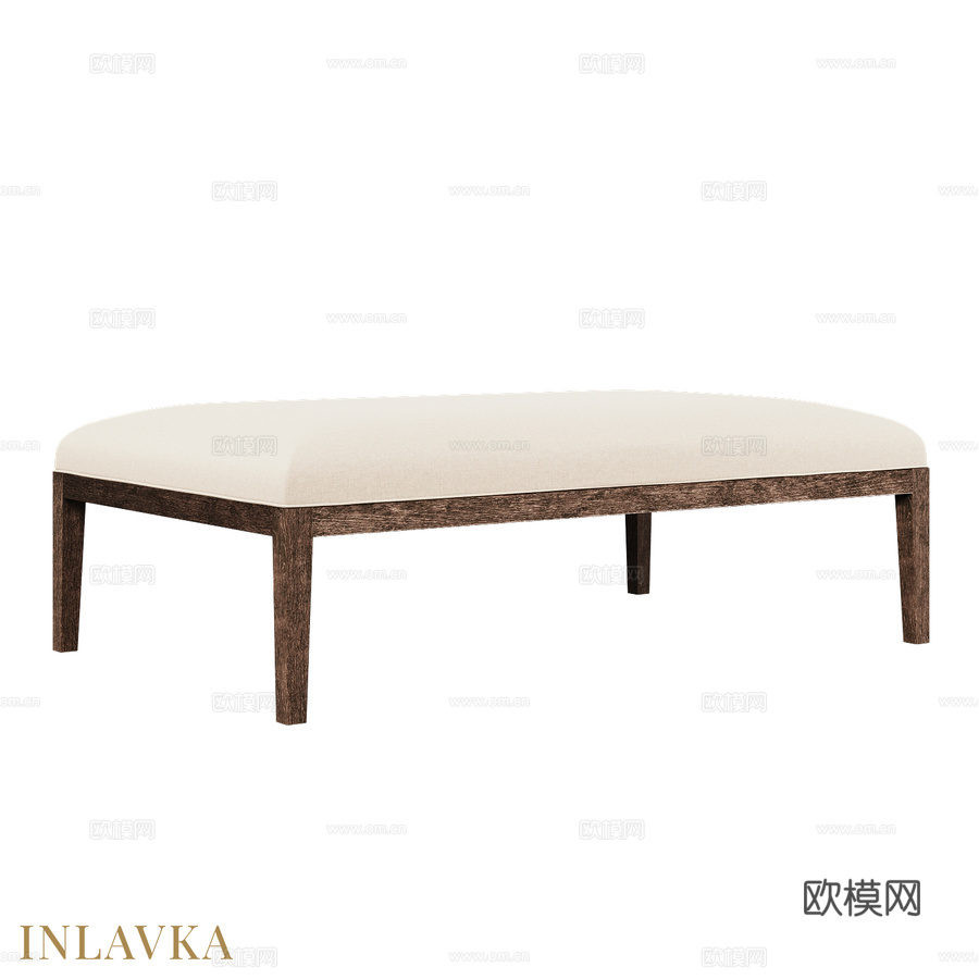 OM 极简风格咖啡布艺脚凳3d模型下载