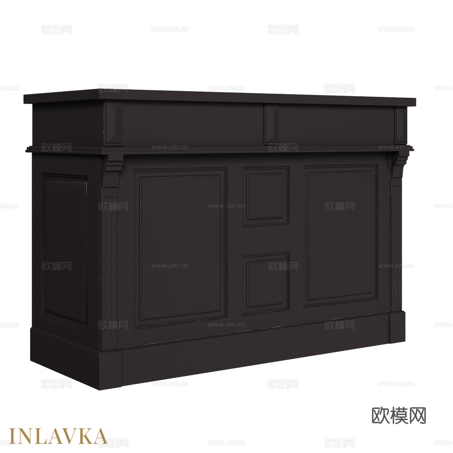 OM 经典款松木台面吧台 160x107 cm3d模型