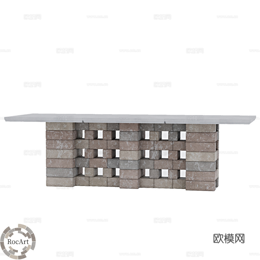 OM RocArt人造石餐桌（Magia款）3d模型