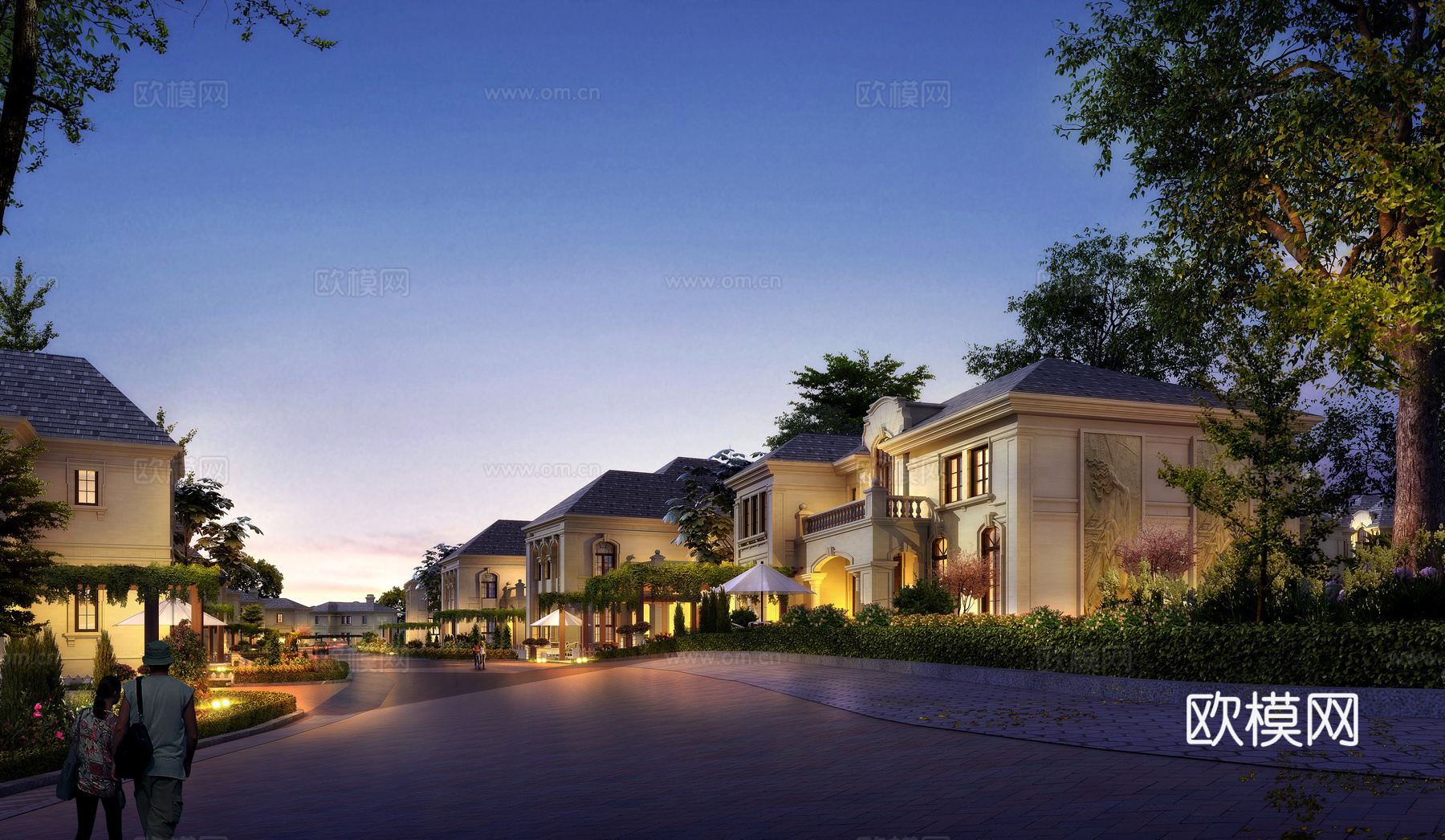 鸟瞰图 别墅外观 小区分布外观3d模型下载（渲染图2）