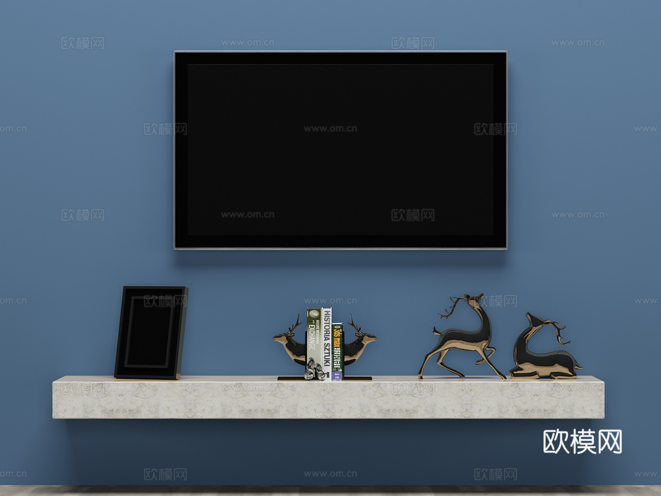 现代电视3d模型下载（渲染图1）