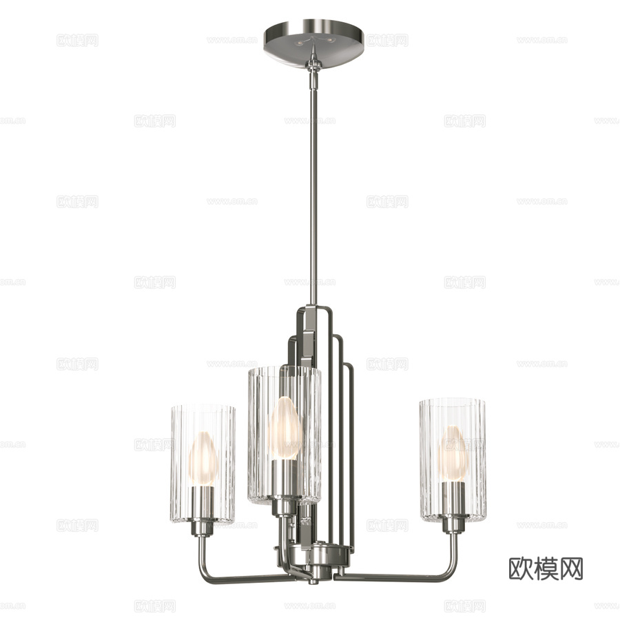 基克勒水晶吊灯 QN-KIMROSE3-PN3d模型下载