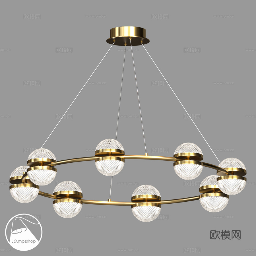 LampsShop.ru L1742 珍珠球圆形吊灯3d模型下载