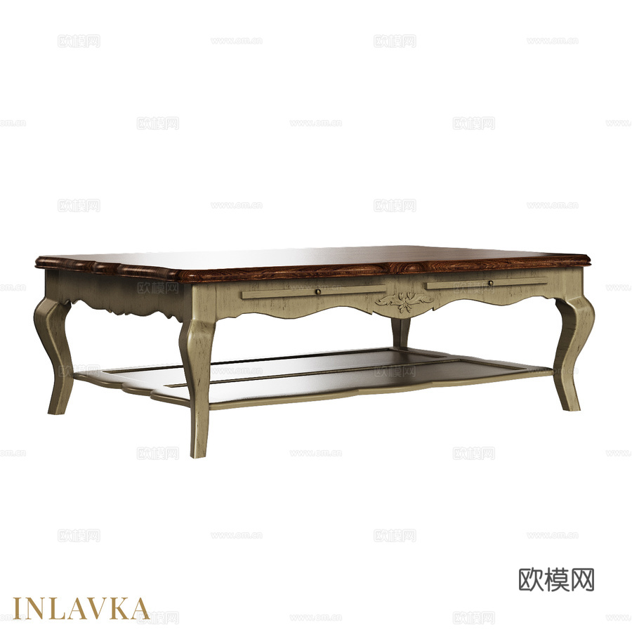 OM 经典风格大型咖啡桌3d模型下载