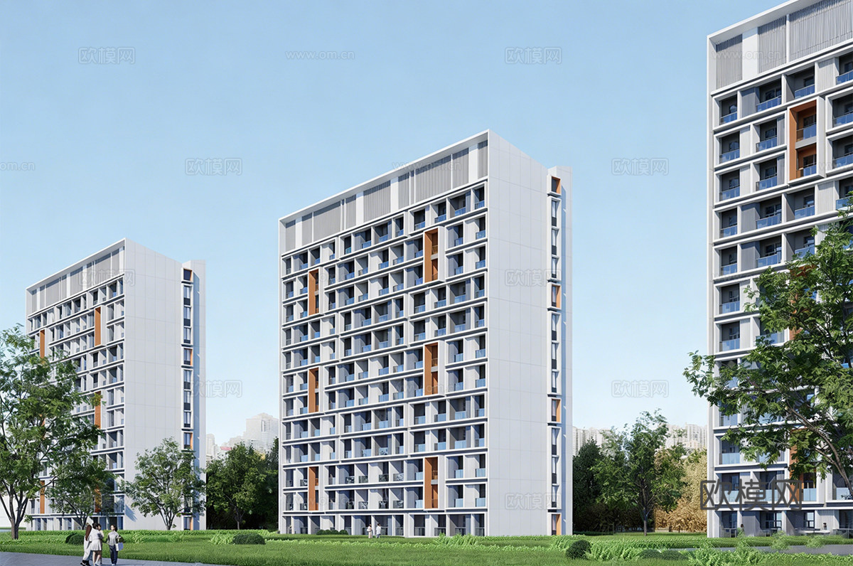 现代学校建筑 现代学生宿舍 公寓建筑su模型