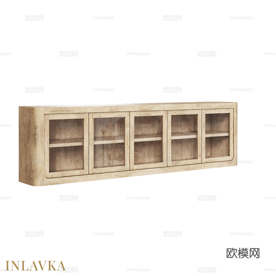 OM现代风格五门玻璃媒体柜3d模型下载