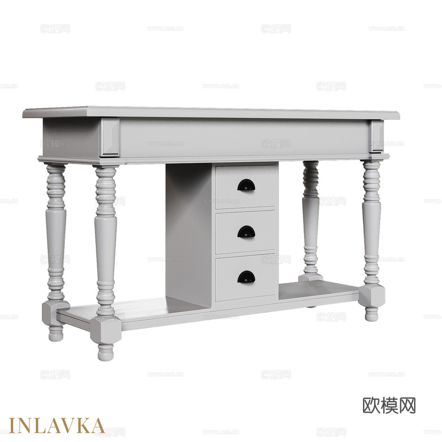 OM经典款三抽屉浴室柜3d模型下载