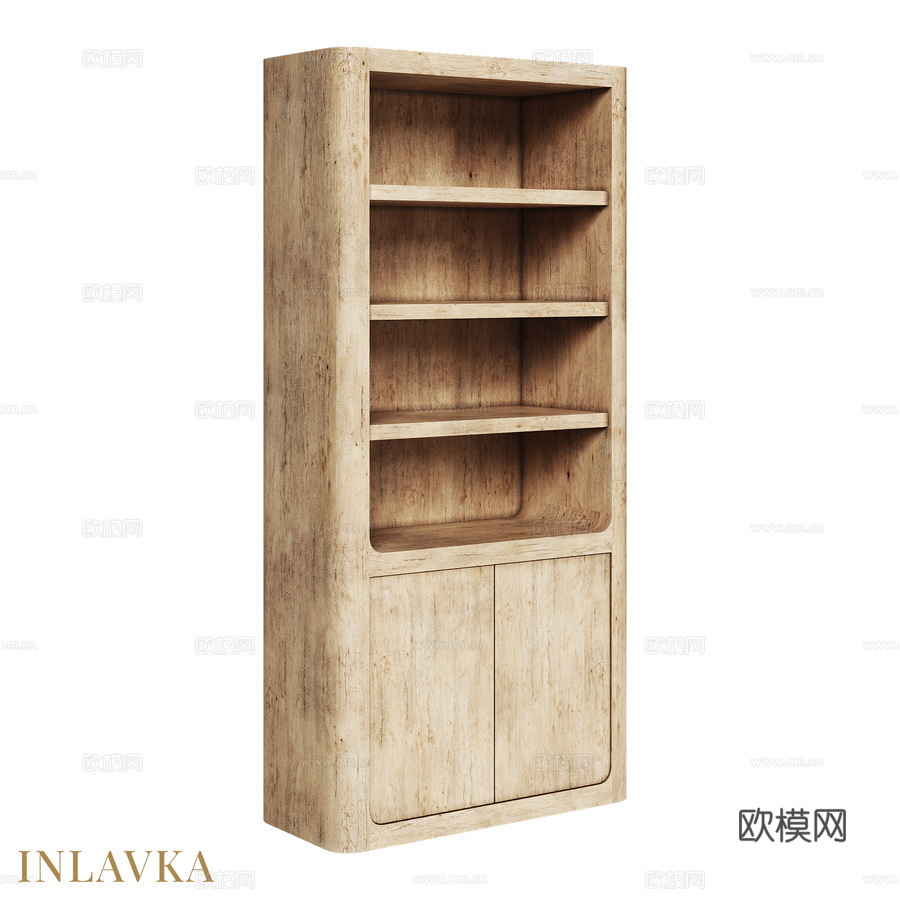 OM现代风格双门开放式展示柜3d模型下载