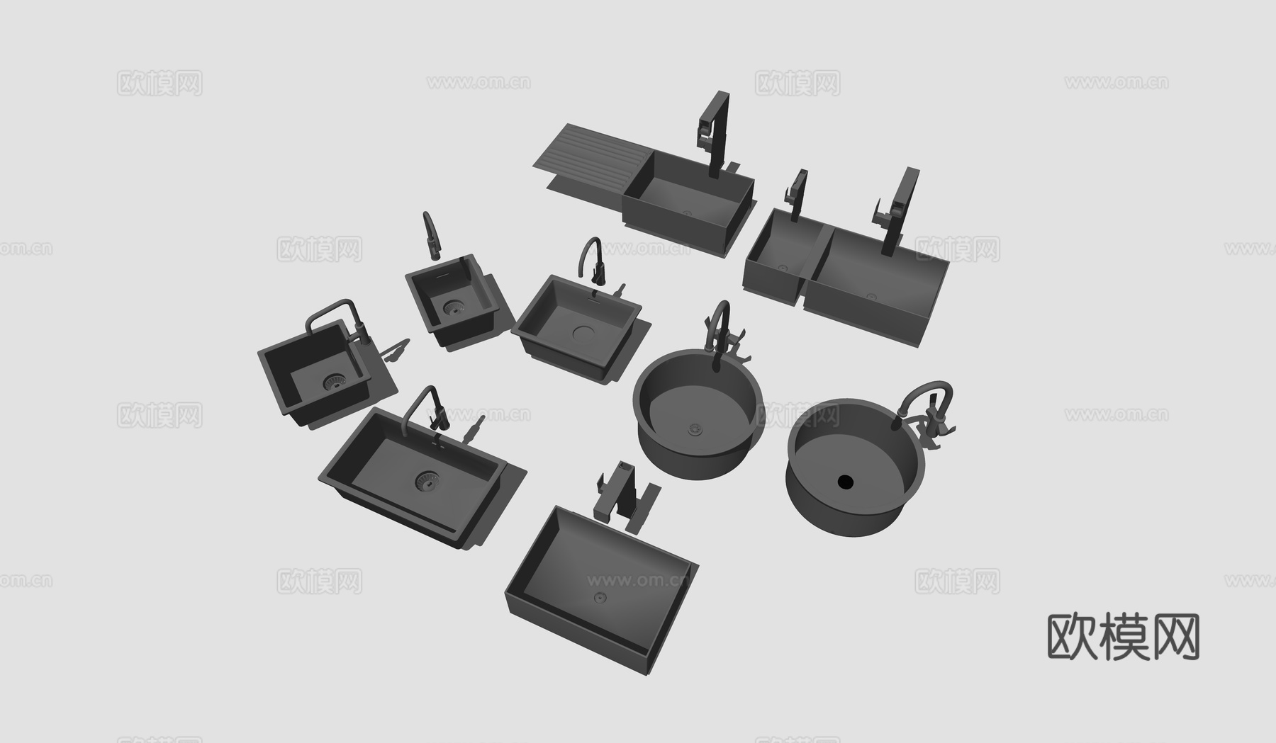 现代洗菜盆水槽su模型