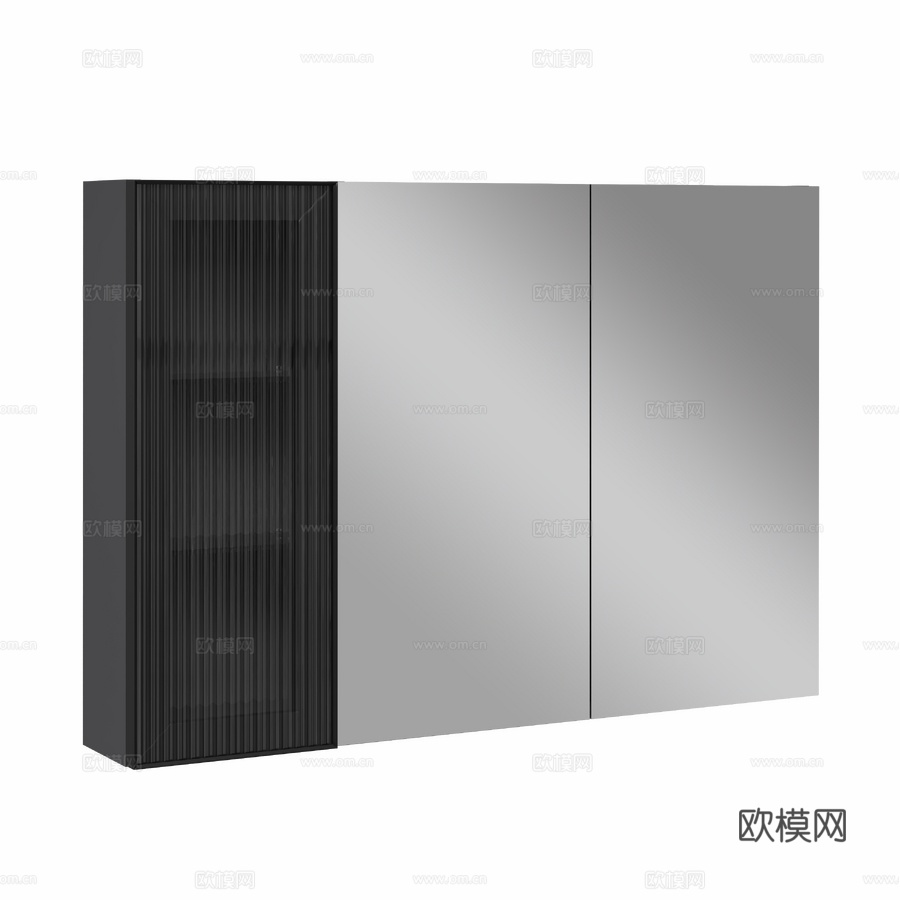 OM 镜柜 STWORKI 哥特兰 100，无烟煤色3d模型下载