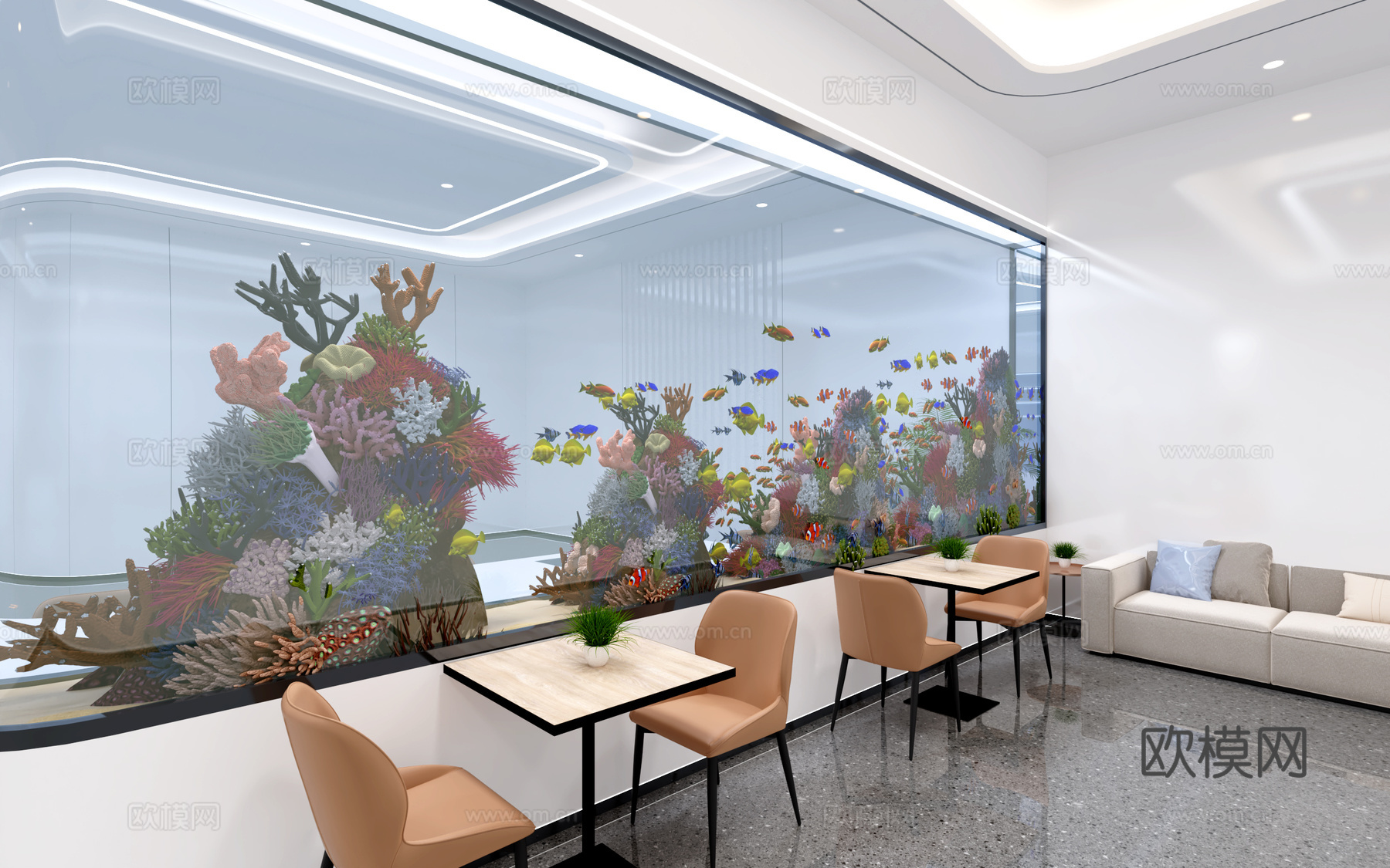 鱼缸水族馆3d模型下载（渲染图2）