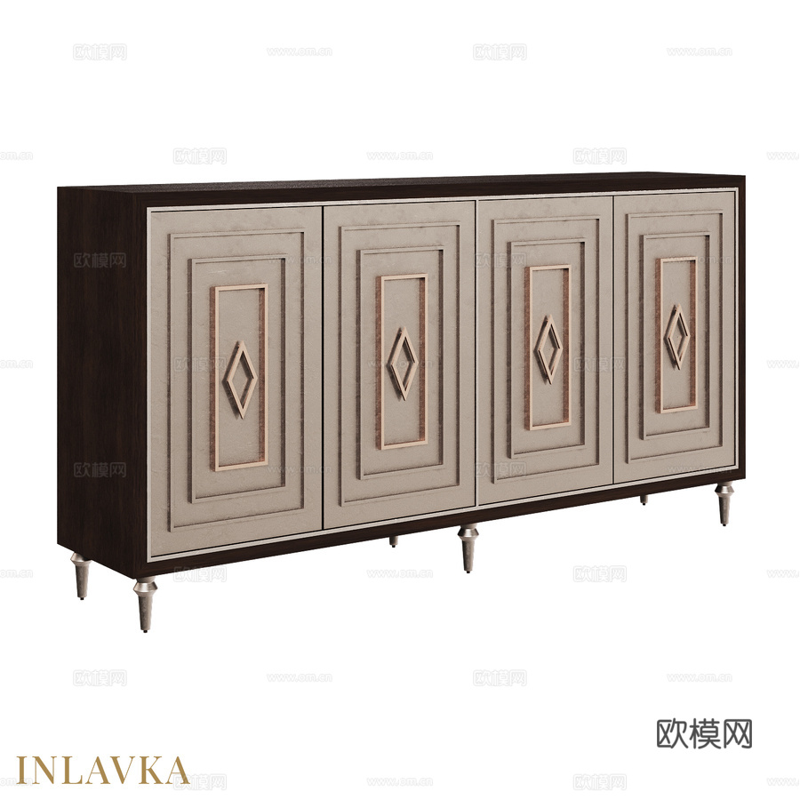 OM设计师四门抽屉柜3d模型下载