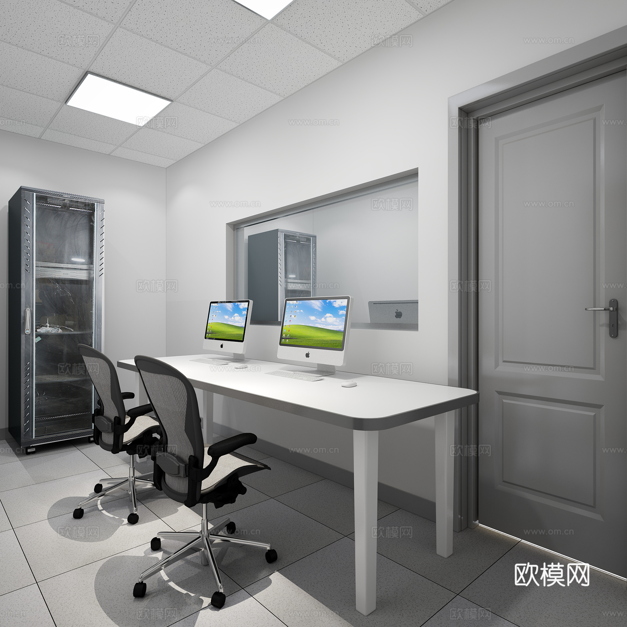 现代电视台直播间3d模型下载（渲染图3）