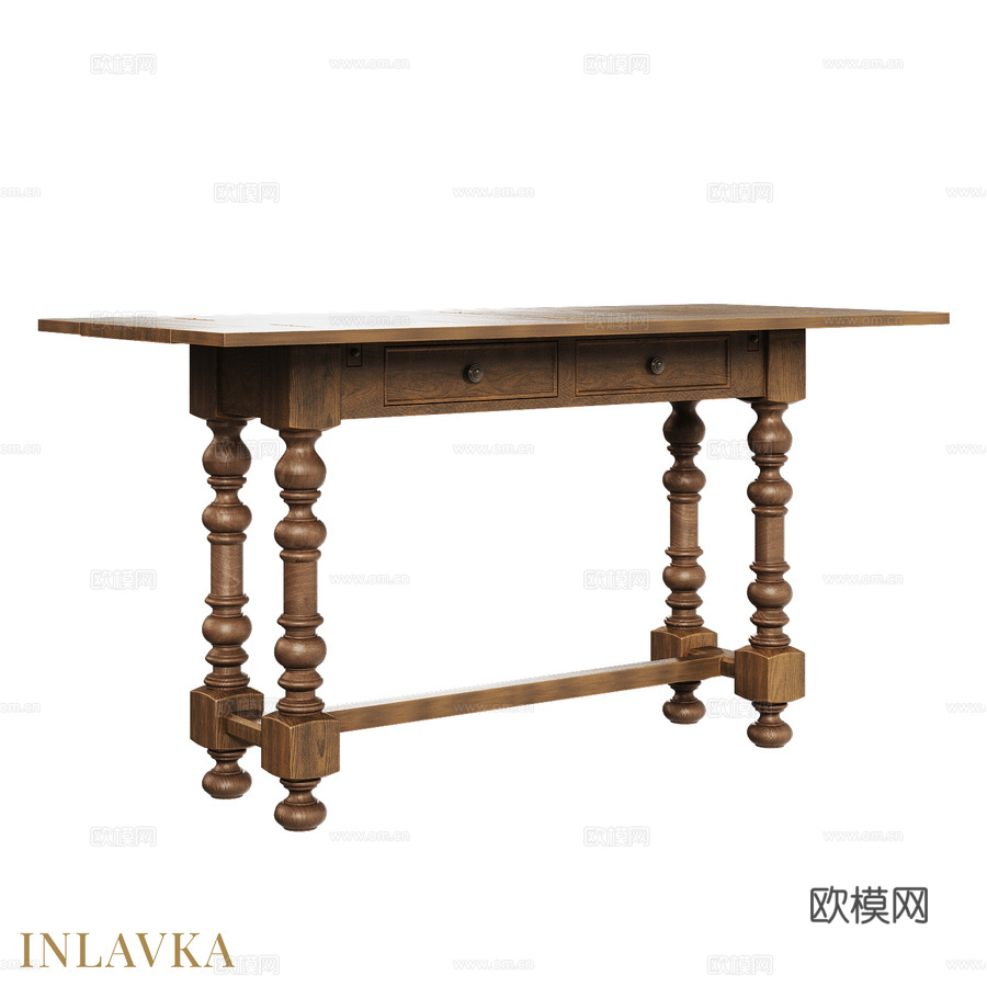 OM美式带抽屉边柜3d模型