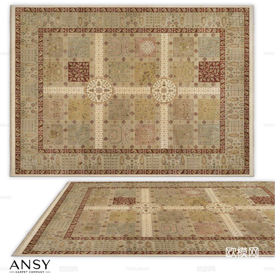 安西地毯（编号1952）3d模型下载
