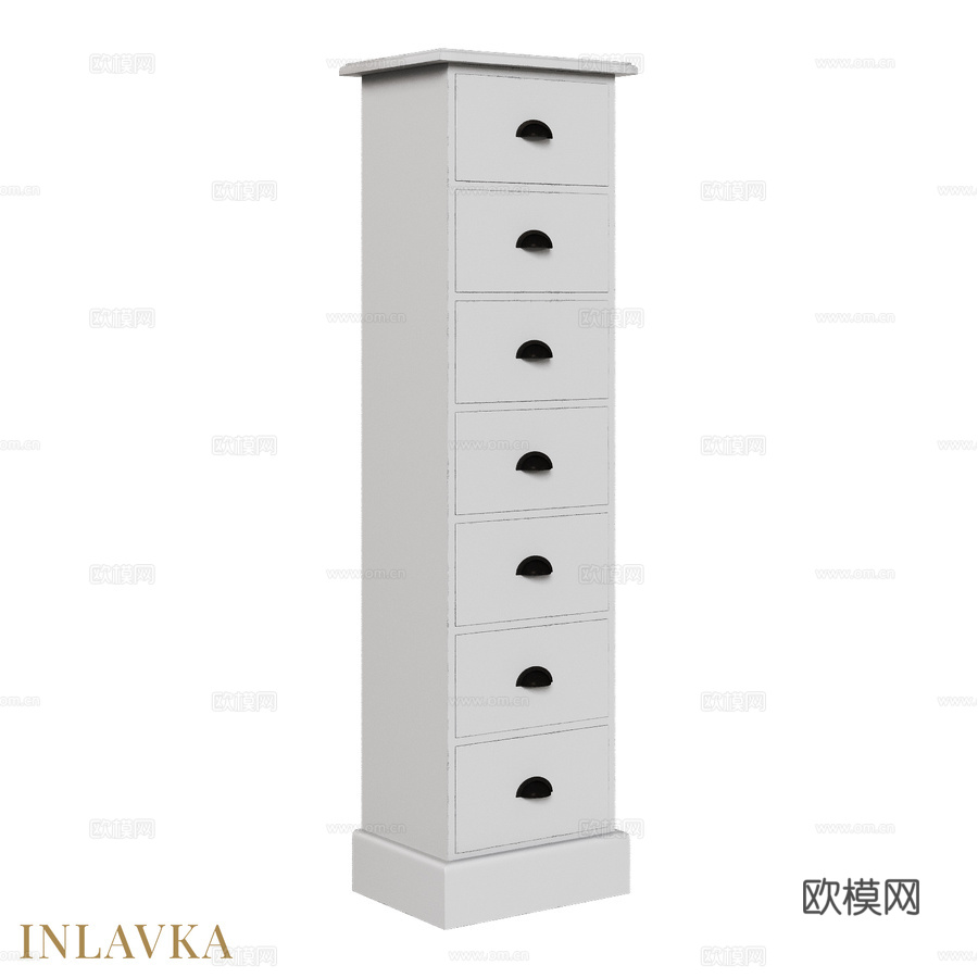 OM 七抽屉经典款梳妆台3d模型下载