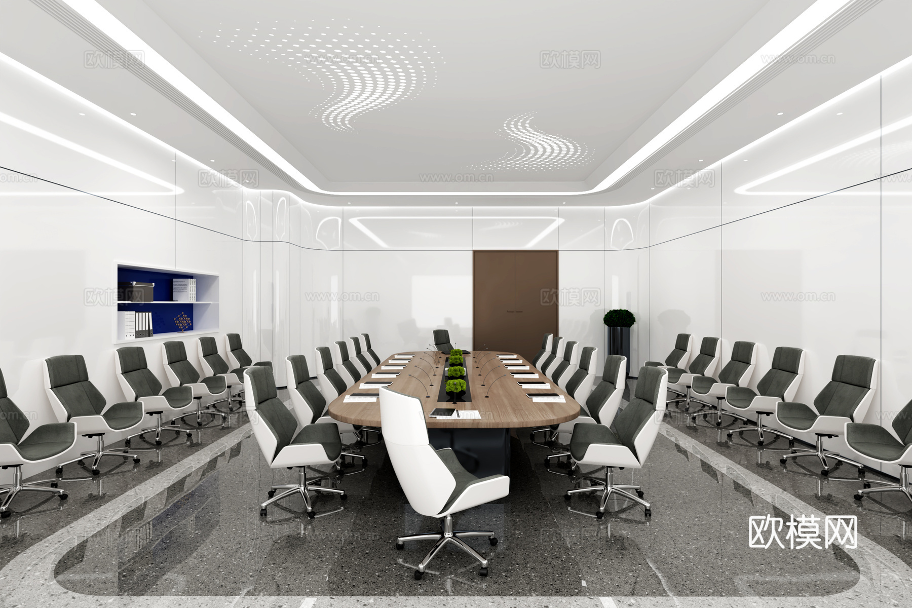 科技会议室3d模型下载（渲染图2）