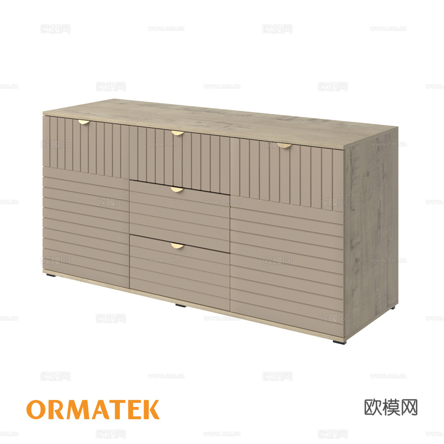 几何线系列抽屉柜3d模型下载