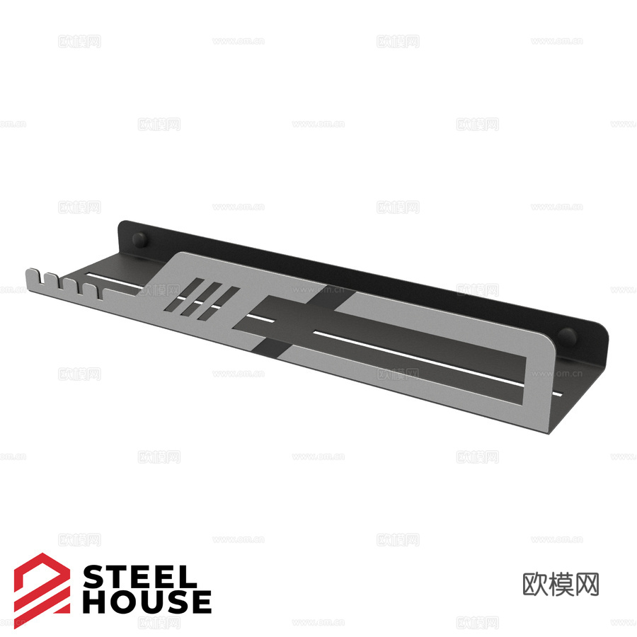 OM Shelf 赛博朋克钢制浴室置物架3d模型下载