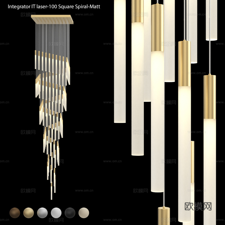 方形底座长吊灯 IT-Laser-Square-S3d模型下载