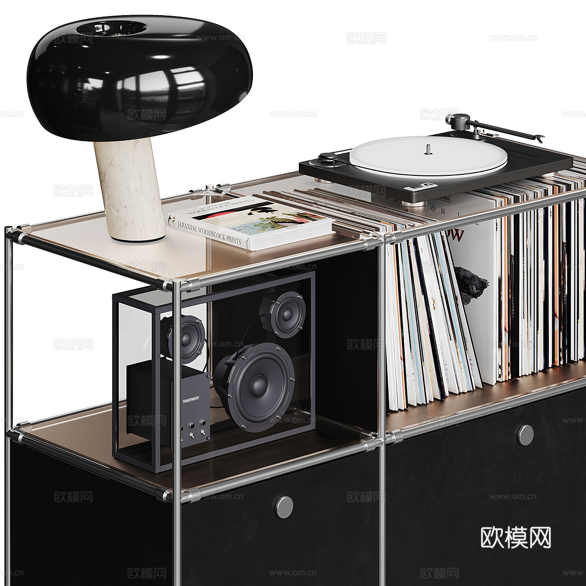 现代装饰柜 矮柜3d模型下载（渲染图2）