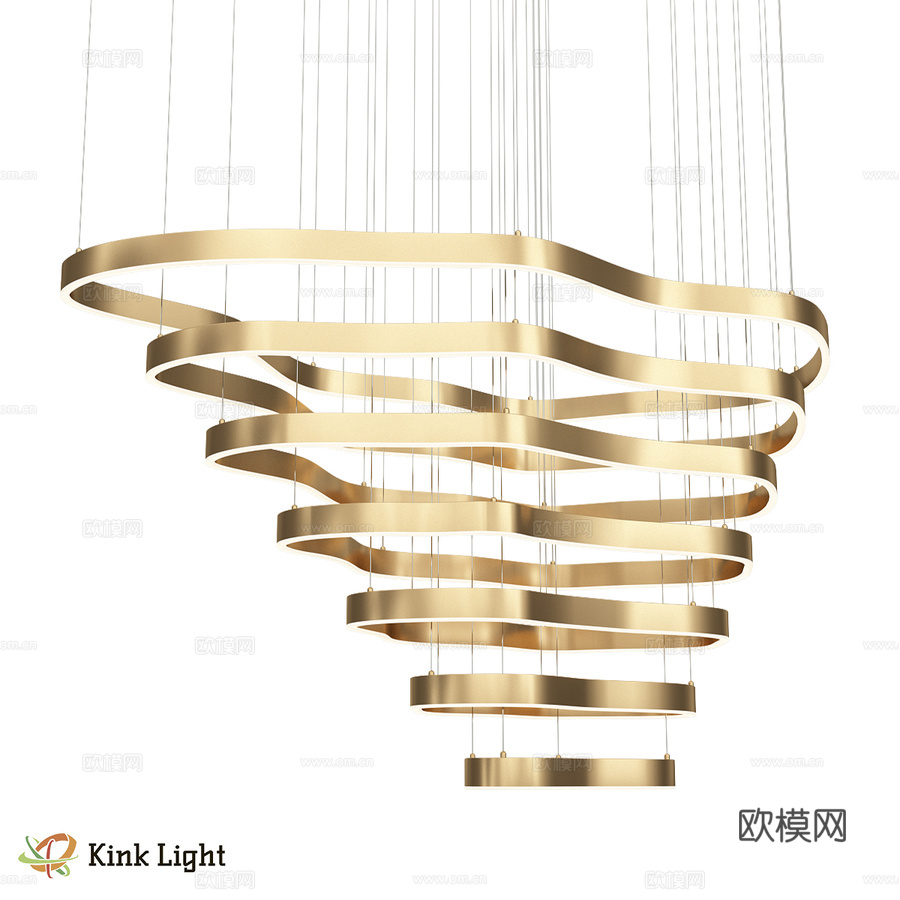可调光黄铜吊灯 08264.36 OM3d模型下载
